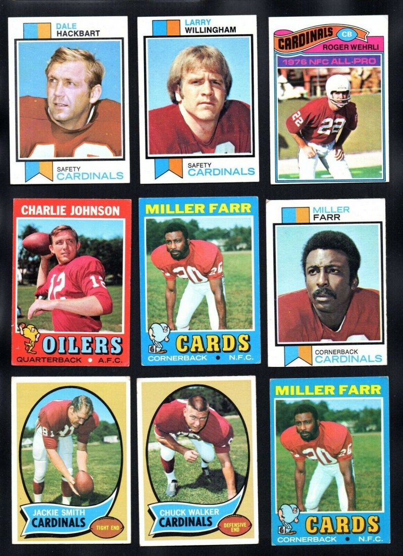 VINTAGE STL CARDINALS FOOTBALL CARDS ROGER WEHRLI HOF: VINTAGE STL CARDINALS FOOTBALL CARDS ROGER WEHRLI HOF