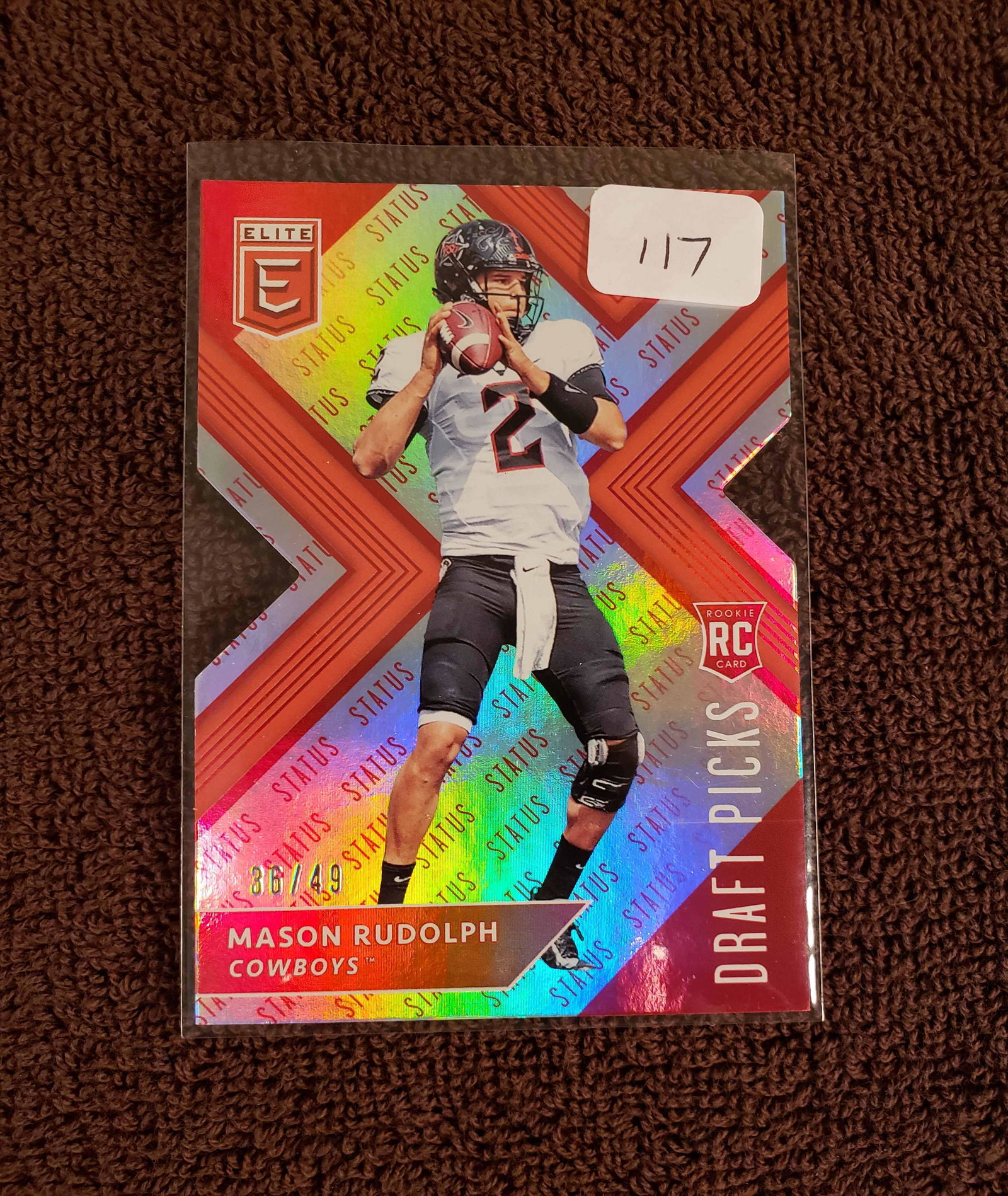 MASON RUDOPLH PITTSBURGH STEELERS SSP 36/49 DIE CUT: 2018 ELITE MASON RUDOLPH DIE-CUT ROOKIE CARD 36/49