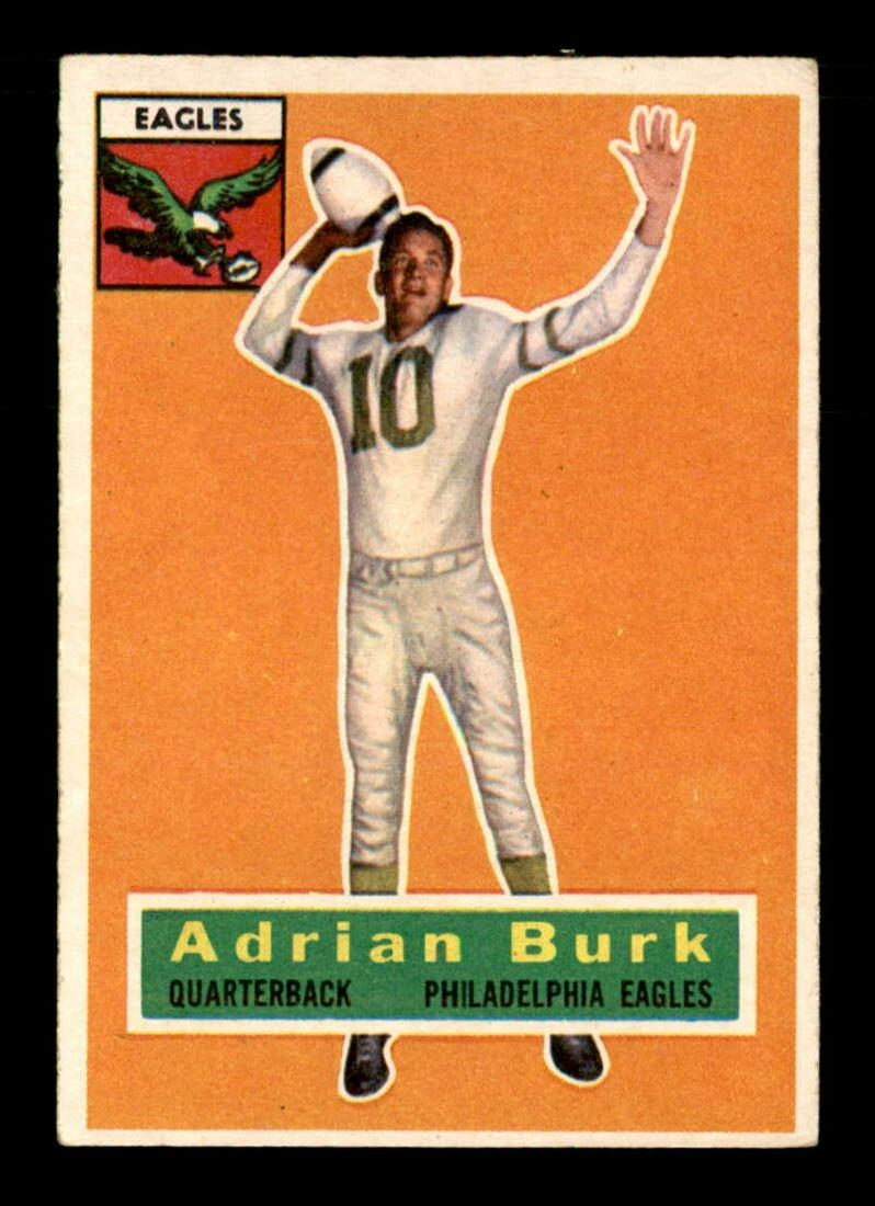 1956 Topps FOOTBALL Adrian Burk: 1956 Topps #52 Adrian Burk VGEX