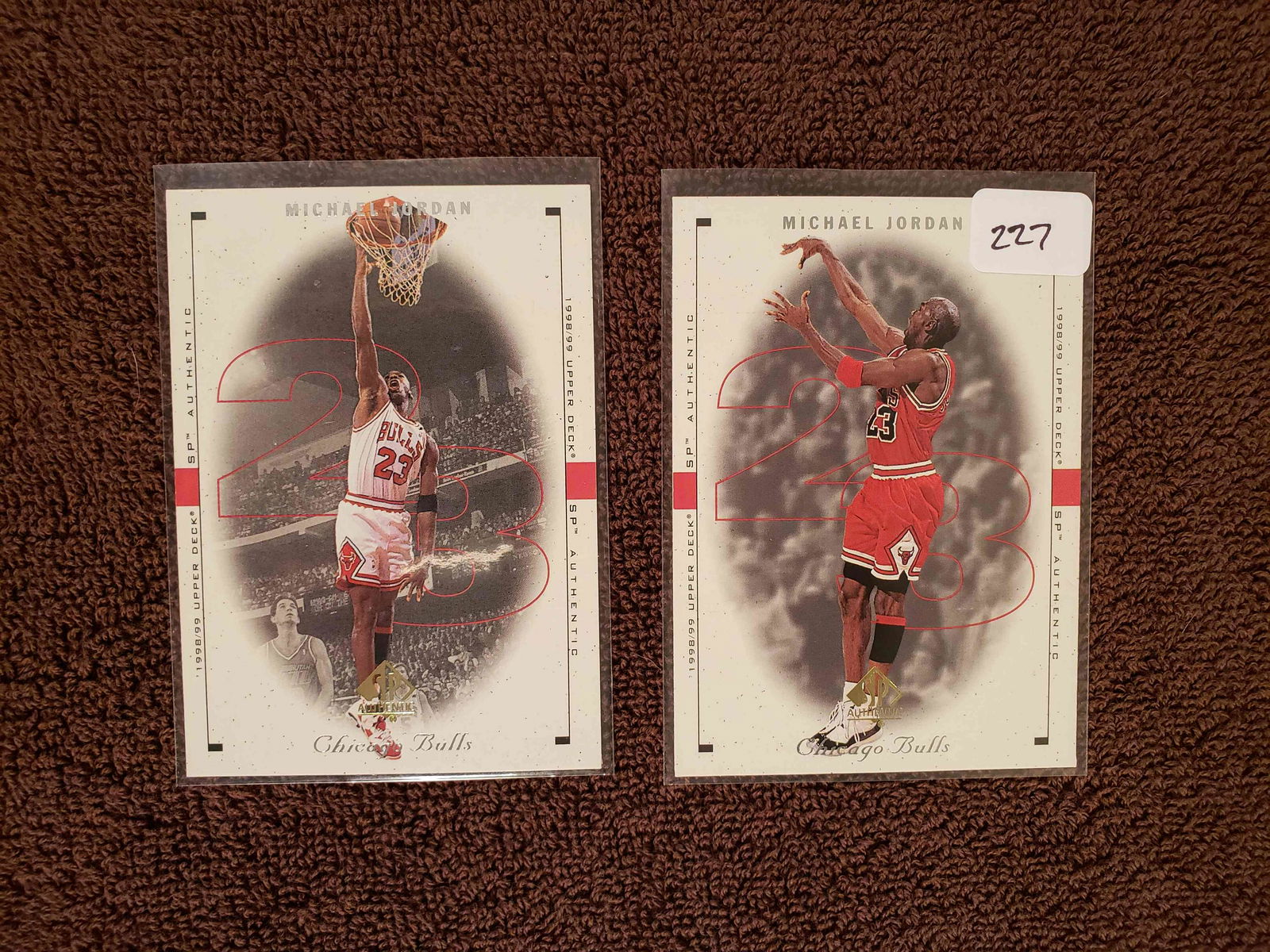 1998-99 UPPER DECK SP AUTHENTIC MICHAEL JORDAN CARDS: 1998-99 UPPER DECK SP AUTHENTIC MICHAEL JORDAN CARDS #6, #9