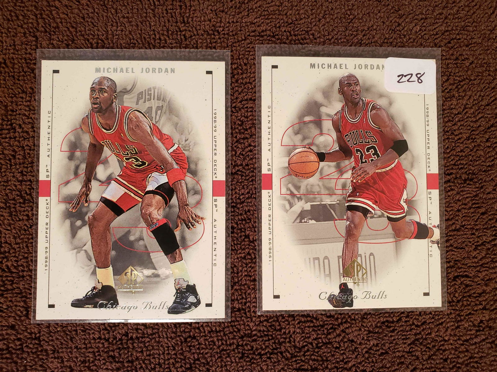 1998-99 UPPER DECK SP AUTHENTIC MICHAEL JORDAN CARDS: 1998-99 UPPER DECK SP AUTHENTIC MICHAEL JORDAN CARDS #3, #7