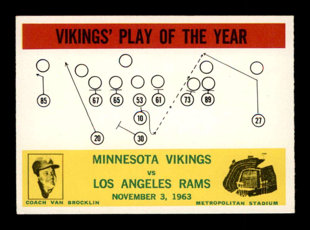 1964 Philadelphia FOOTBALL TRADING CARD: 1964 Philadelphia #112 Norm Van Brocklin Vikings Play EX