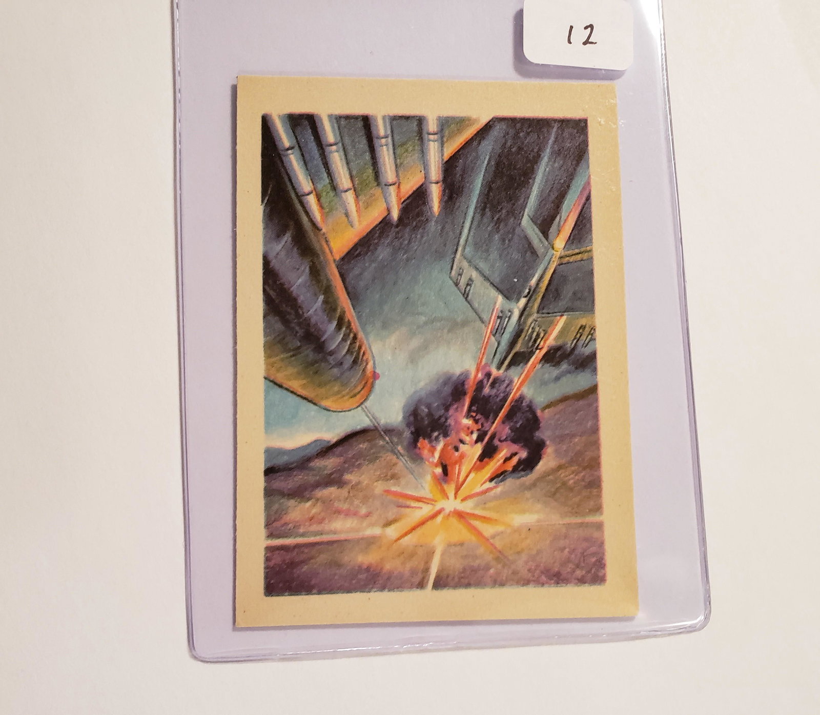 HIGH GRADE 1956 ADVENTURE GUM TRADING CARD: TESTING AT EDWARDS AIR FORCE BASE IN CALI CARD #50