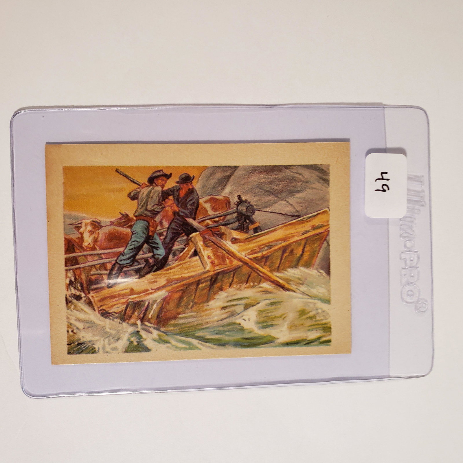 1956 ADVENTURE GUM CO. TRADING CARD MINT: VINTAGE ADVENTURE CARD #99 EARLY CATTLE DRIVERS