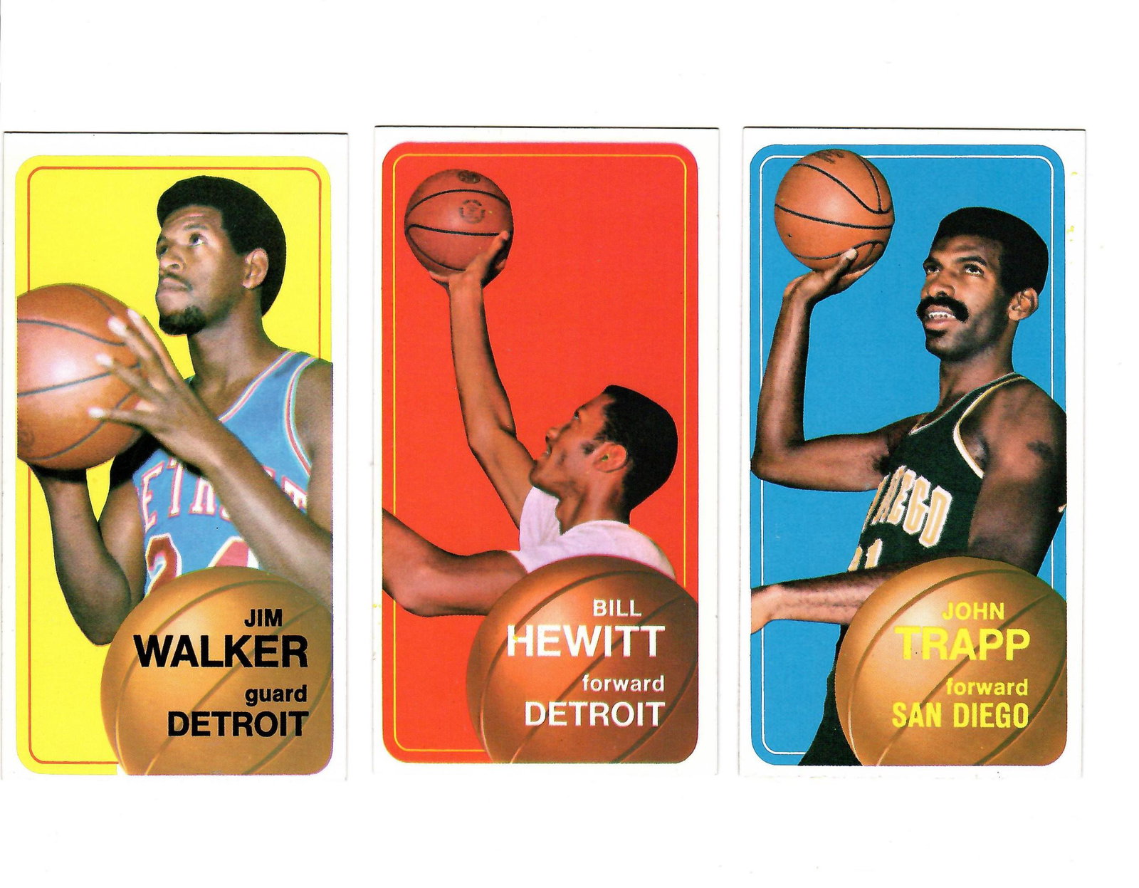 1970 TOPPS BASKETBALL TALL BOYS: BILL HEWITT, JOHN TRAPP, JIMMY WALKER