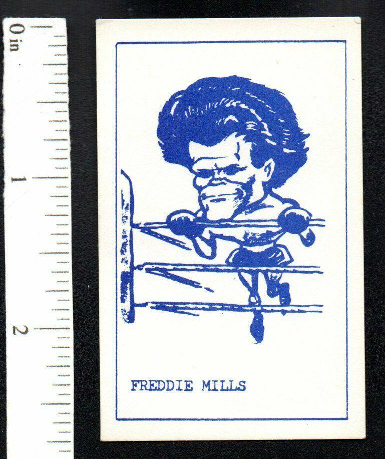 FREDDIE MILLS CARTOON LITHO BOXING CARD EXCELLENT NO: FREDDIE MILLS CARTOON LITHO BOXING CARD EXCELLENT NO CREASES