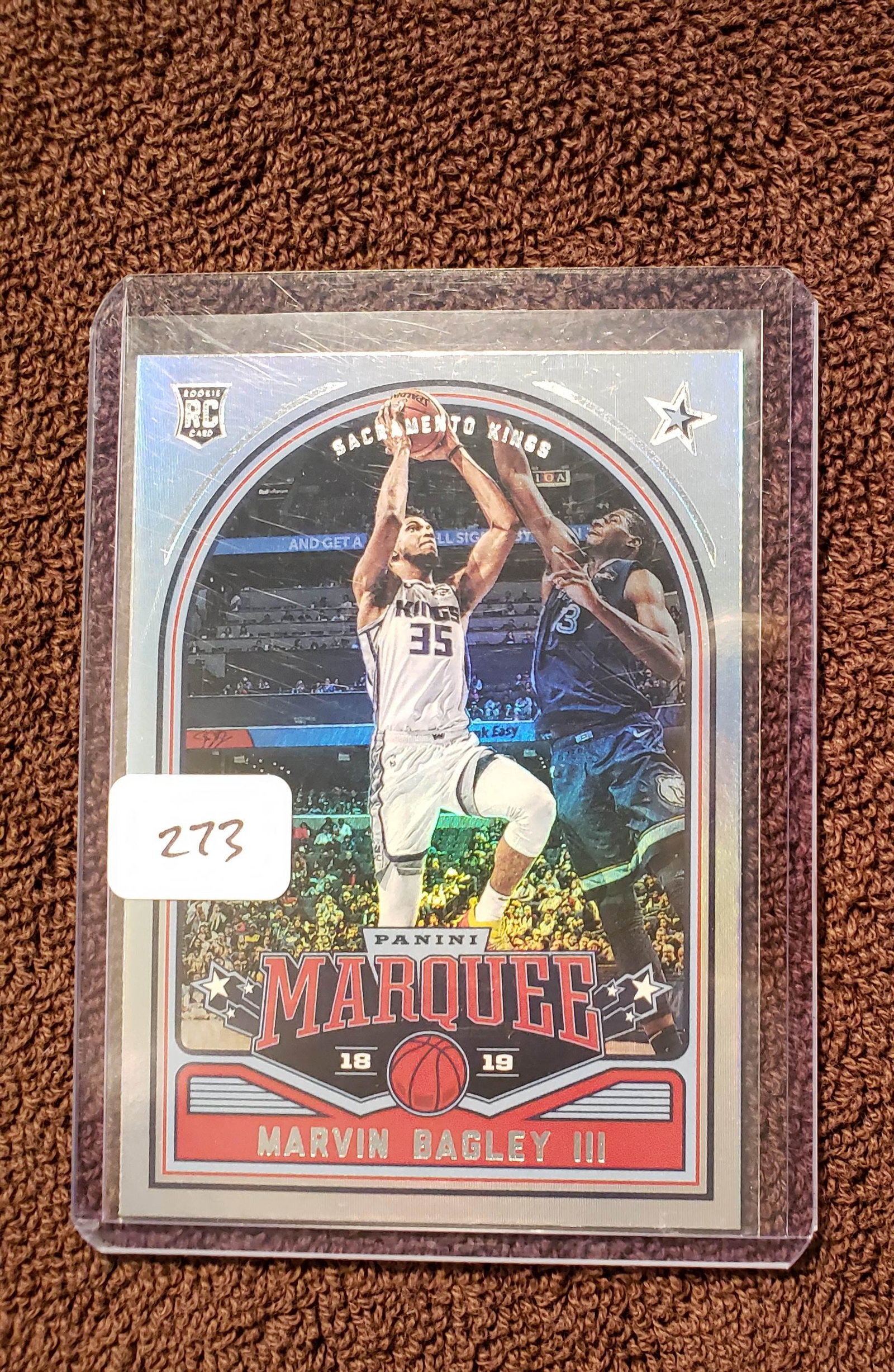 MARVIN BAGLEY III SAC. KINGS HOLO FOIL ROOKIE VARIATION: 2019-19 PANINI MARQUEE MARVIN BAGLEY III ROOKIE CARD