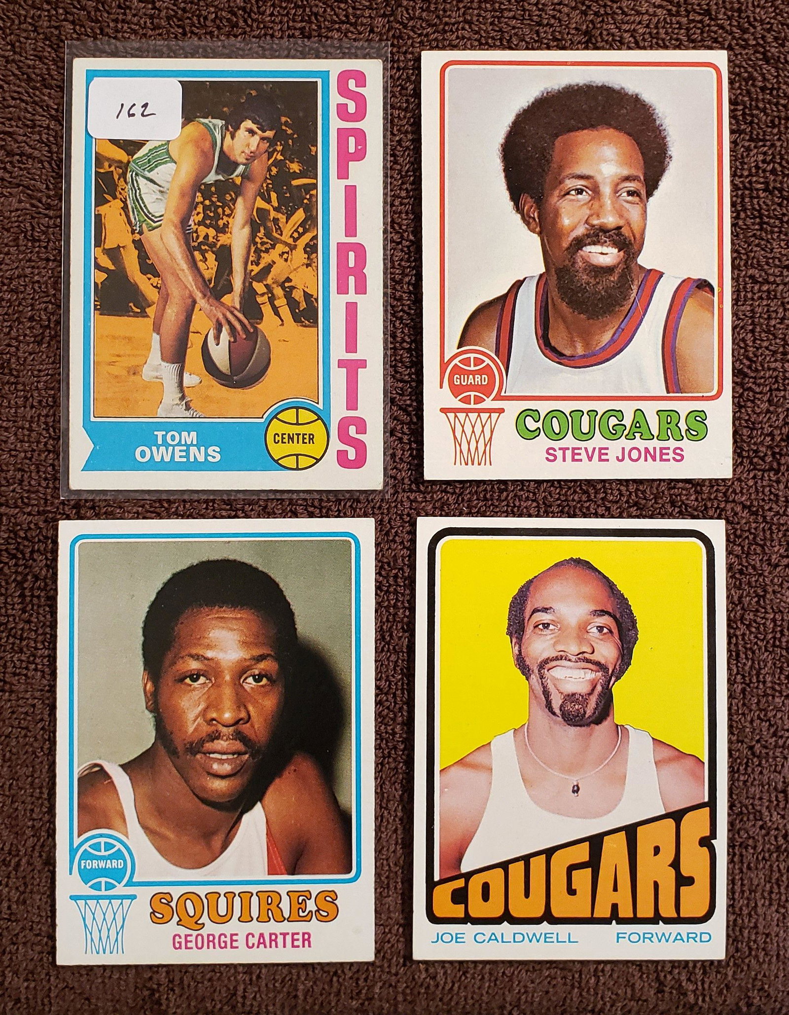 1970'S ABA BASKETBALL CARDS CAROLINA SPIRITS, COUGARS: CAROLINA SPIRITS, COUGARS, NY SQUIRES