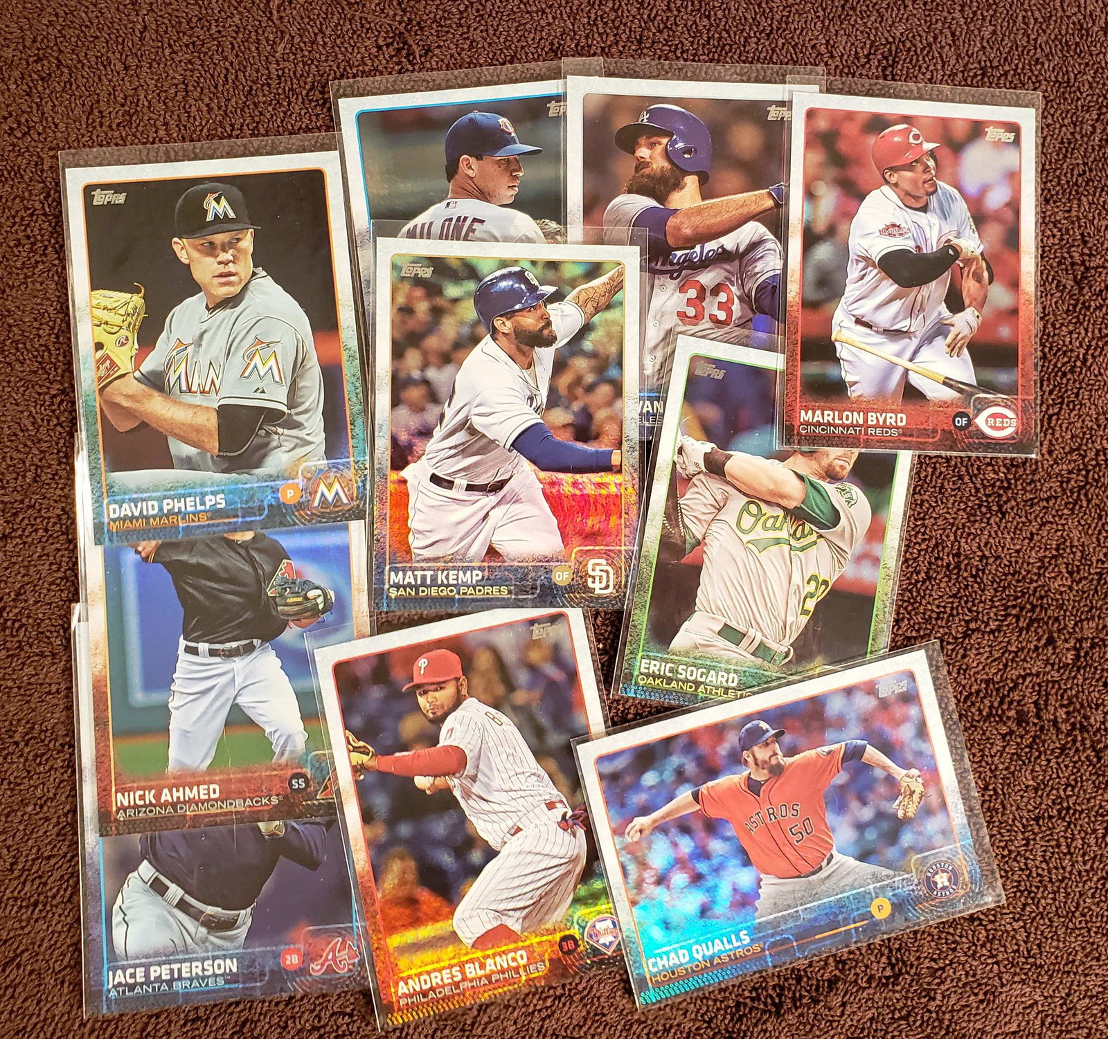 2015 TOPPS HOLO FOIL SP PARALLELS: MATT KEMP, MARLON BYRD