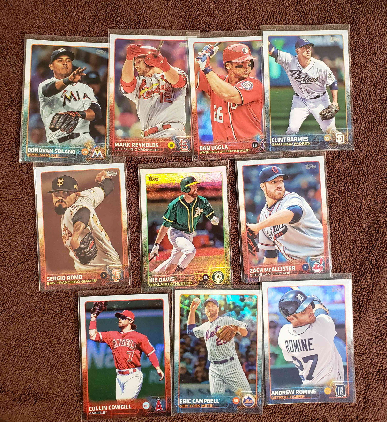 2015 TOPPS HOLO FOIL SP PARALLELS: DAN UGGLA, MARK REYNOLDS
