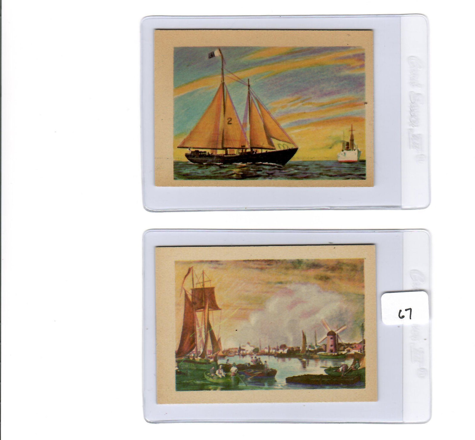 1956 GUM PRODUCTS ADVENTURE TRADING CARDS EXMT: CARD #51 BOSTON SKYLINE BOSTON HARBOR, #94 THE NORTHERN LIGHT
