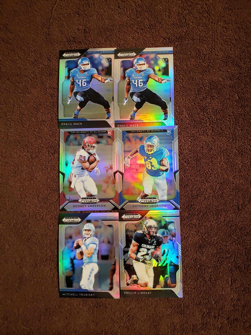 2019-20 PANINI PRIZM DRAFT PICKS ROOKIE FOOTBALL CARDS: MITCHELL TRUBISKY, KHALIL MACK, 2019-20 PANINI PRIZM DRAFT PICKS ROOKIE FOOTBALL CARDS