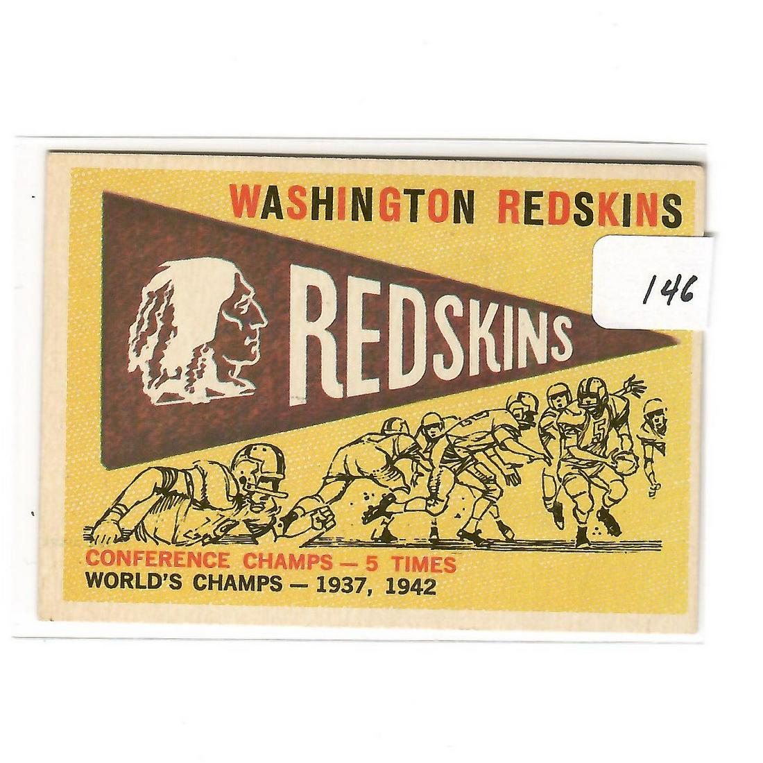 1959 TOPPS FOOTBALL WASH. REDSKINS PENNANT CARD: 1959 TOPPS FOOTBALL WASH. REDSKINS PENNANT CARD