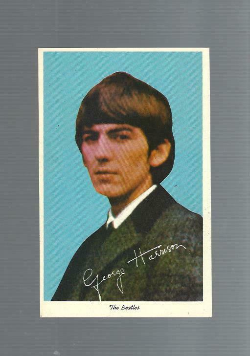 GEORGE HARRISON ORIGINAL POST CARD: Original GEORGE HARRISON Post Card The Beatles 1964 News Enterprises, Near Mint
