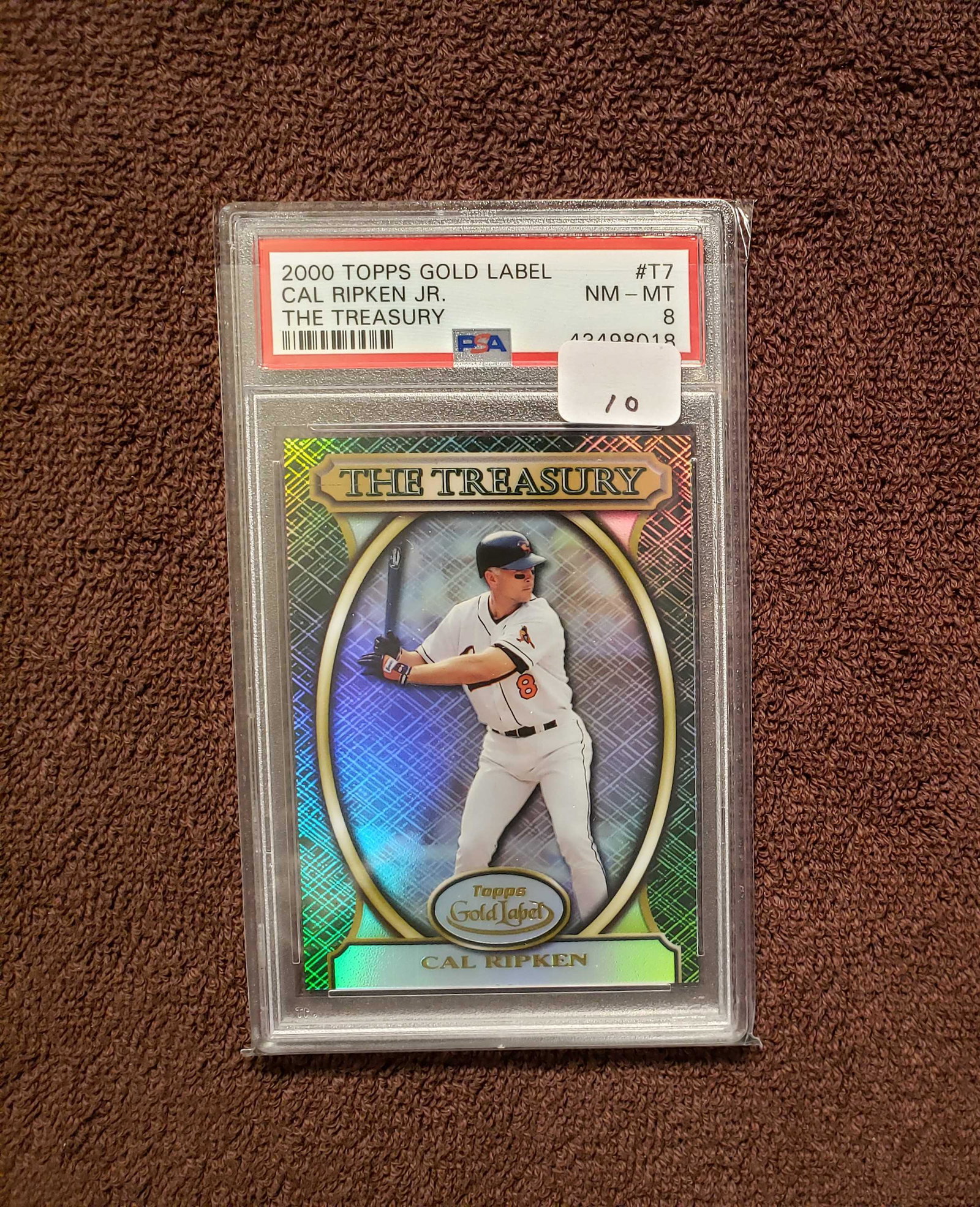 PSA 8 NM-MT CAL RIPKEN JR THE TREASURY REFRACTOR: CAL RIPKEN JR. PSA GRADED 2000 TOPPS GOLD LABEL THE TREASURY INSERT CARD