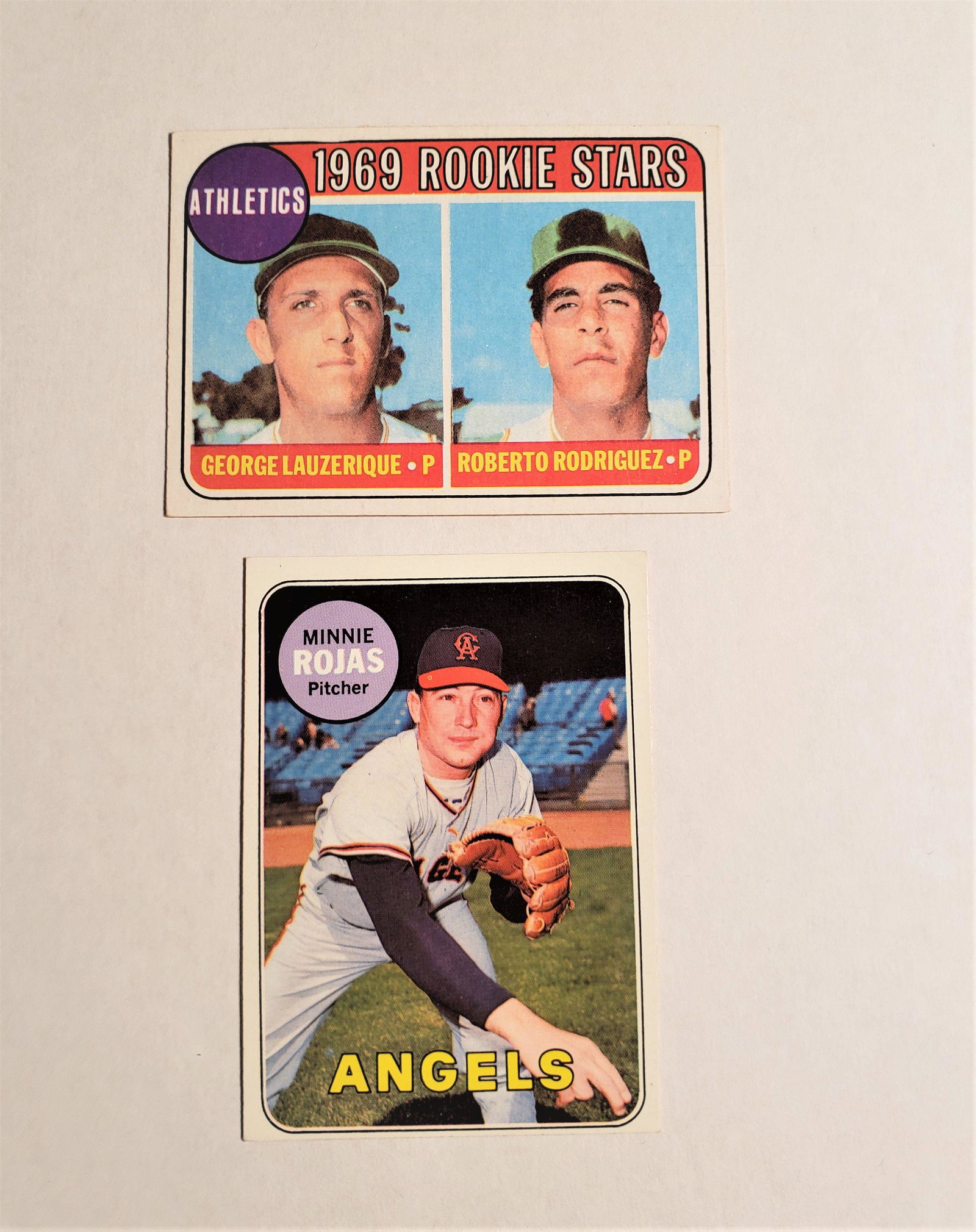 1969 TOPPS BASEBALL EXMT CONDITION: #358 George Lauzerique/Roberto Rodriguez, #502 Minnie Rojas EXMT
