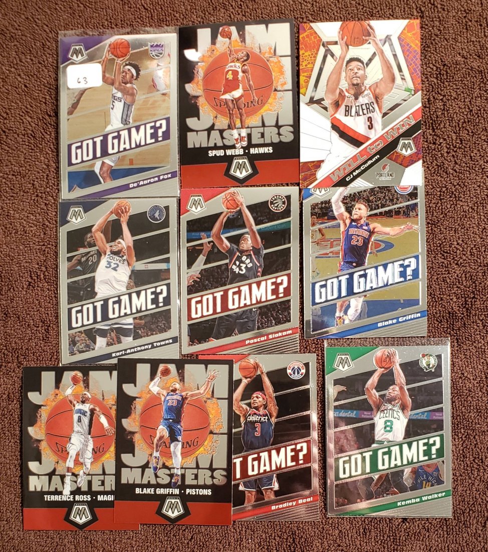 2019-20 MOSAIC BASKETBALL INSERT CARDS: LOT OF 10 INSERT CARDS KEMBA WALKER, SPUD WEBB, DE'AARON FOX, PASCAL SIAKAM