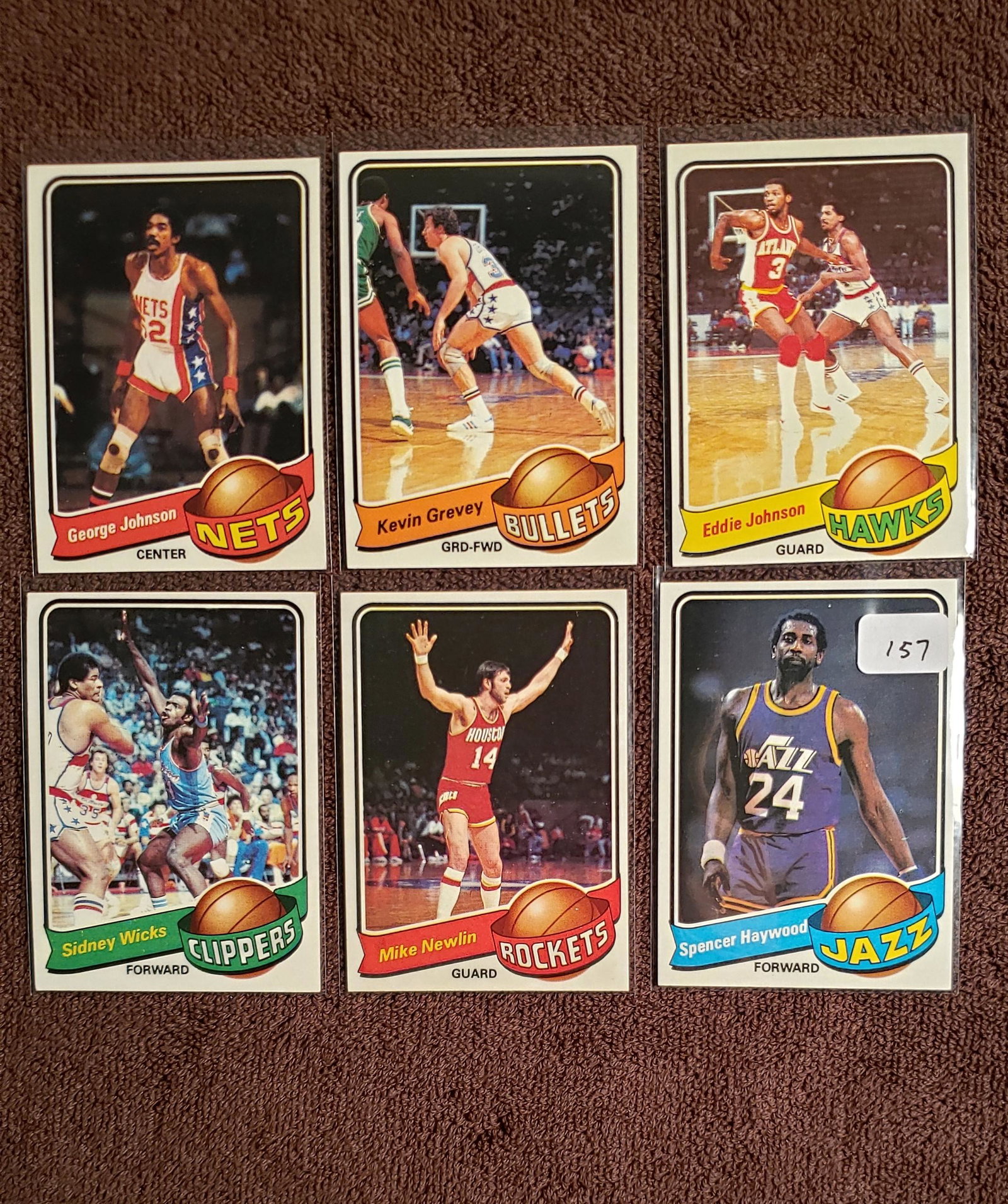 LOT OF 8 1979-1980 TOPPS BASKETBALL CARDS NRMT+: SPENCER HAYWOOD, GEORGE JOHNSON VINTAGE TOPPS BASKETBALL FROM VENDING BOX NRMT+ SHARP CARDS