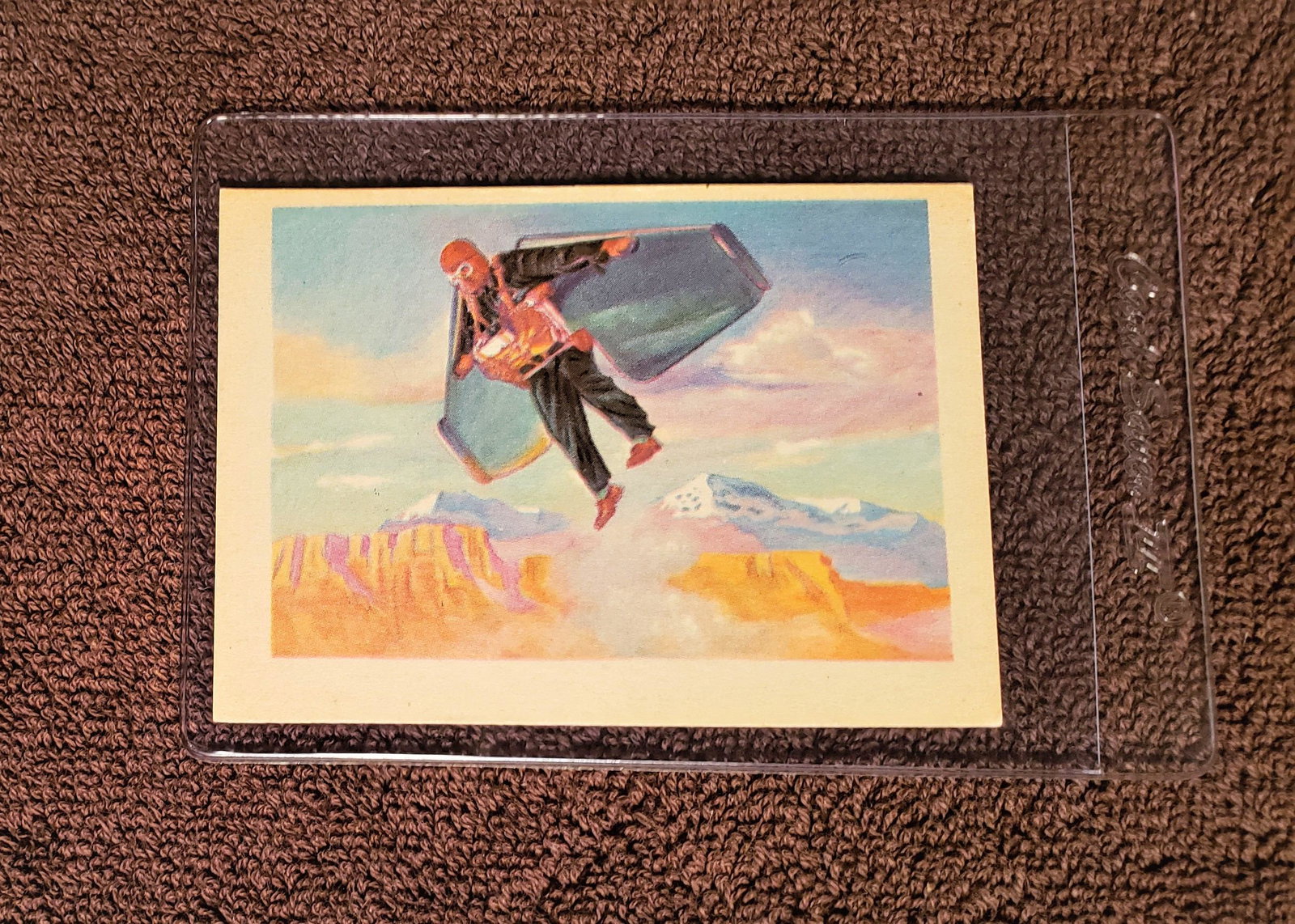 1956 GUM PRODUCTS-ADVENTURE TRADING CARD EXMT: CARD NO. 5 ONE DAY MAN WILL FLY