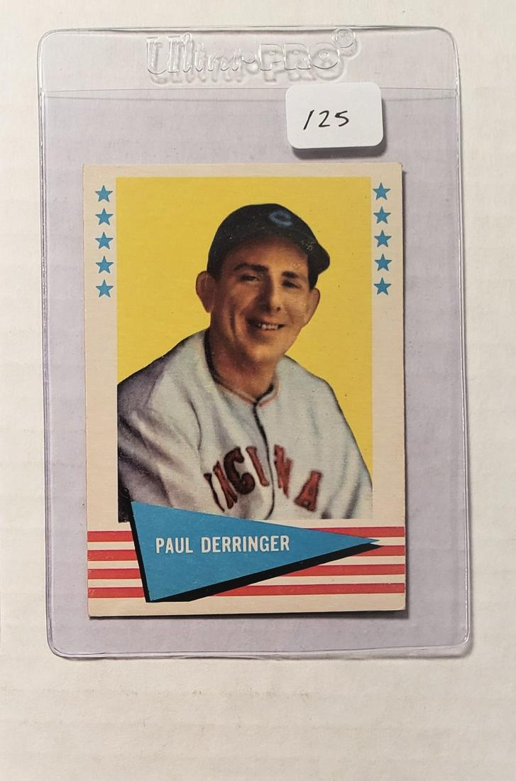 VINTAGE 1961 FLEER BASEBALL CARD EXMT: 1961 FLEER BASEBALL GREATS #20 PAUL DERRINGER CINCINNATI RED LEGS