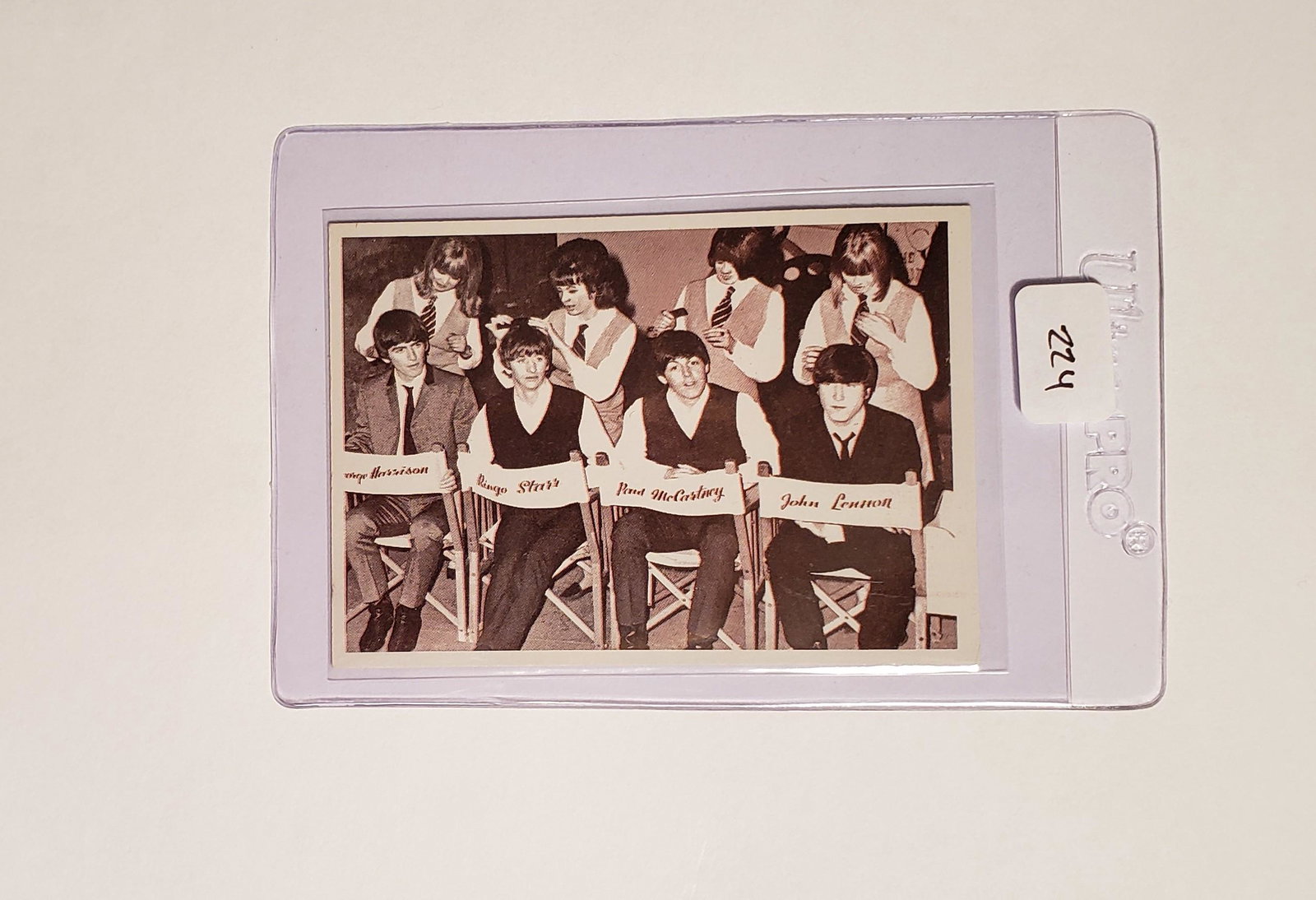 HIGH GRADE 1964 BEATLES MOVIE TRADING CARD: MINT SHARP CARD WITH ALL 4 MEMBERS JOHN PAUL GEORGE AND RINGO