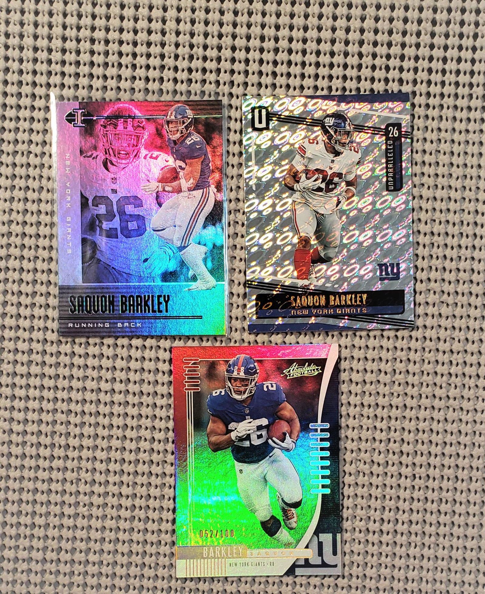 SAQUON BARKLEY LOT WITH ABSOLUTE HOLO FOIL 052/100 (1 of 1)