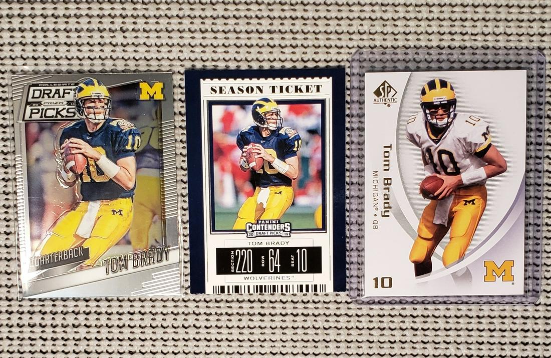 LOT OF 3 TOM BRADY MICHIGAN WOLVERINES CARDS (1 of 2)