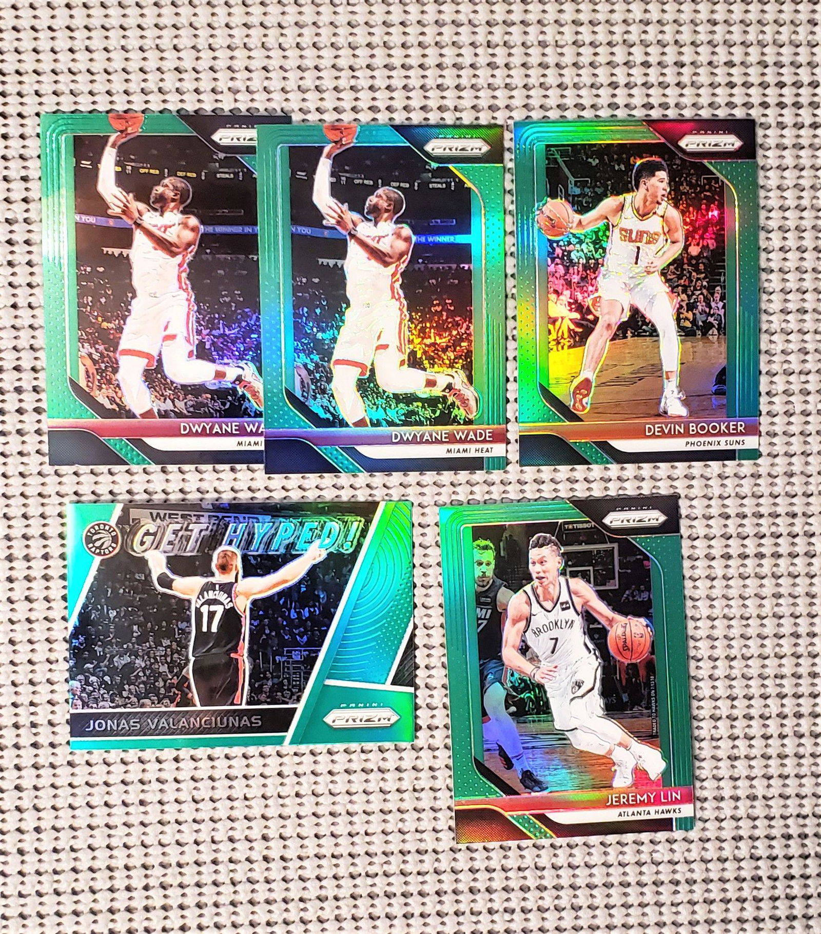 LOT OF 5 PANINI PRIZM GREEN PRIZM SPS (1 of 1)