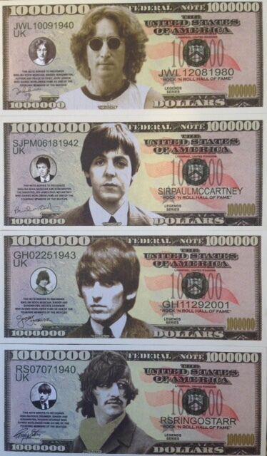 LOT OF 4 BEATLES MILLION DOLLAR FANTASY NOTES (1 of 2)