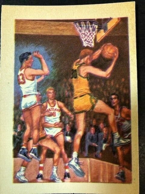 1956 GUM CO. ADVENTURE SERIES TRADING CARD EXMT+: 1956 Gum Inc Adventure #8 BASKETS + REBOUNDS + POINTS