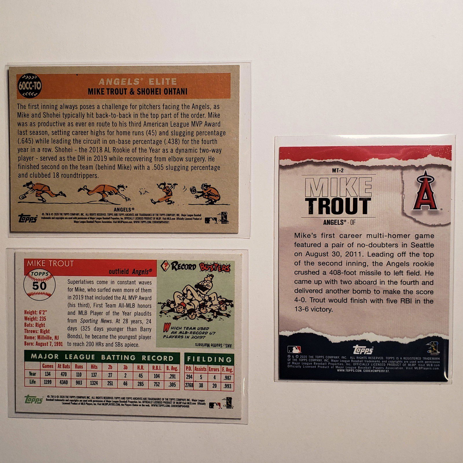 MIKE TROUT 2020 TOPPS ARCHIVES/2020 TOPPS INSERT (1 of 2)