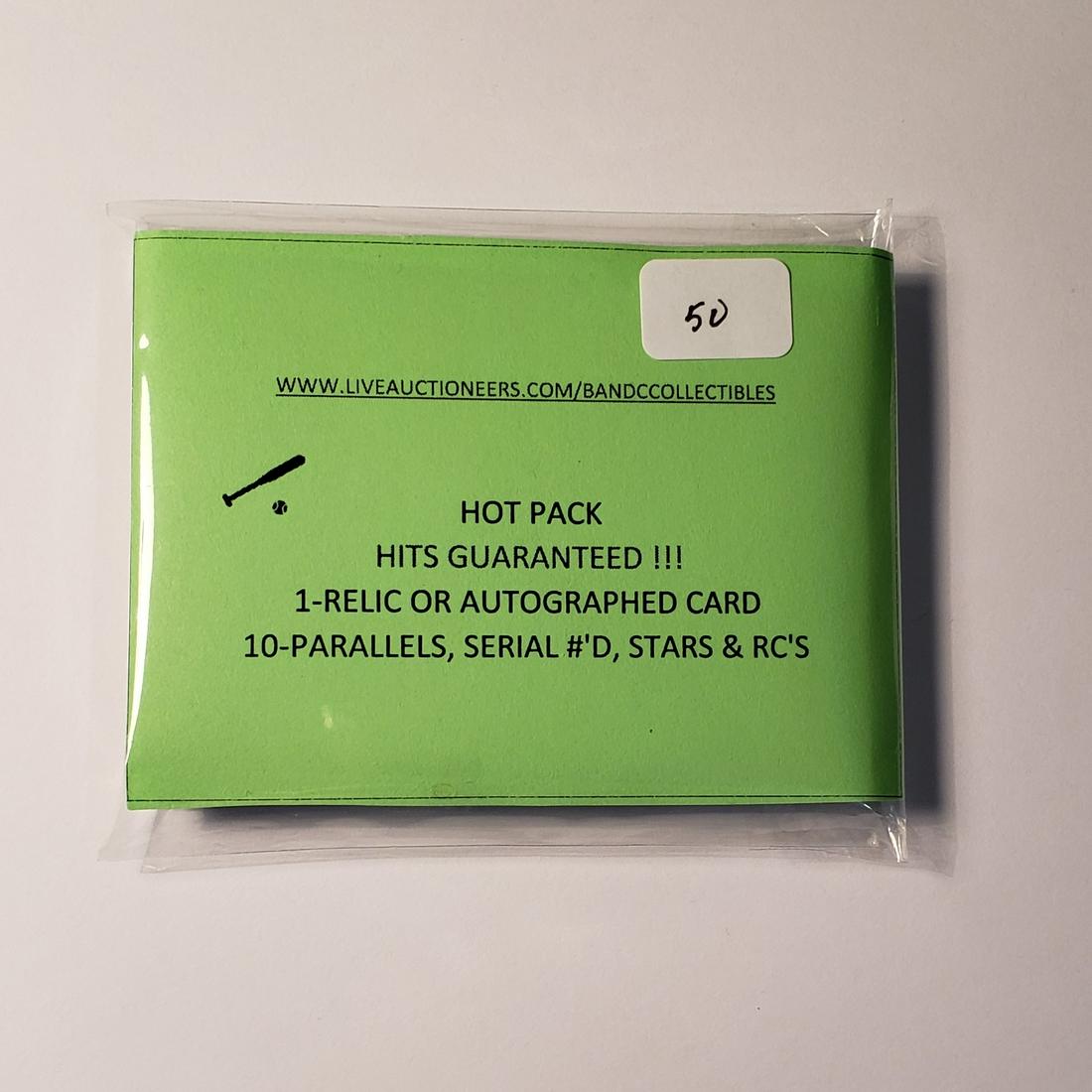 BASEBALL HOT PACK WITH AUTOS OR RELICS IN EVERY PACK (1 of 1)