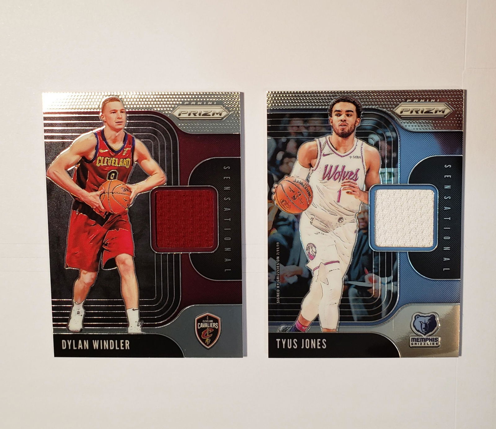 LOT OF 2 PANINI PRIZM BASKETBALL GAME USED  MEMORABILIA (1 of 1)