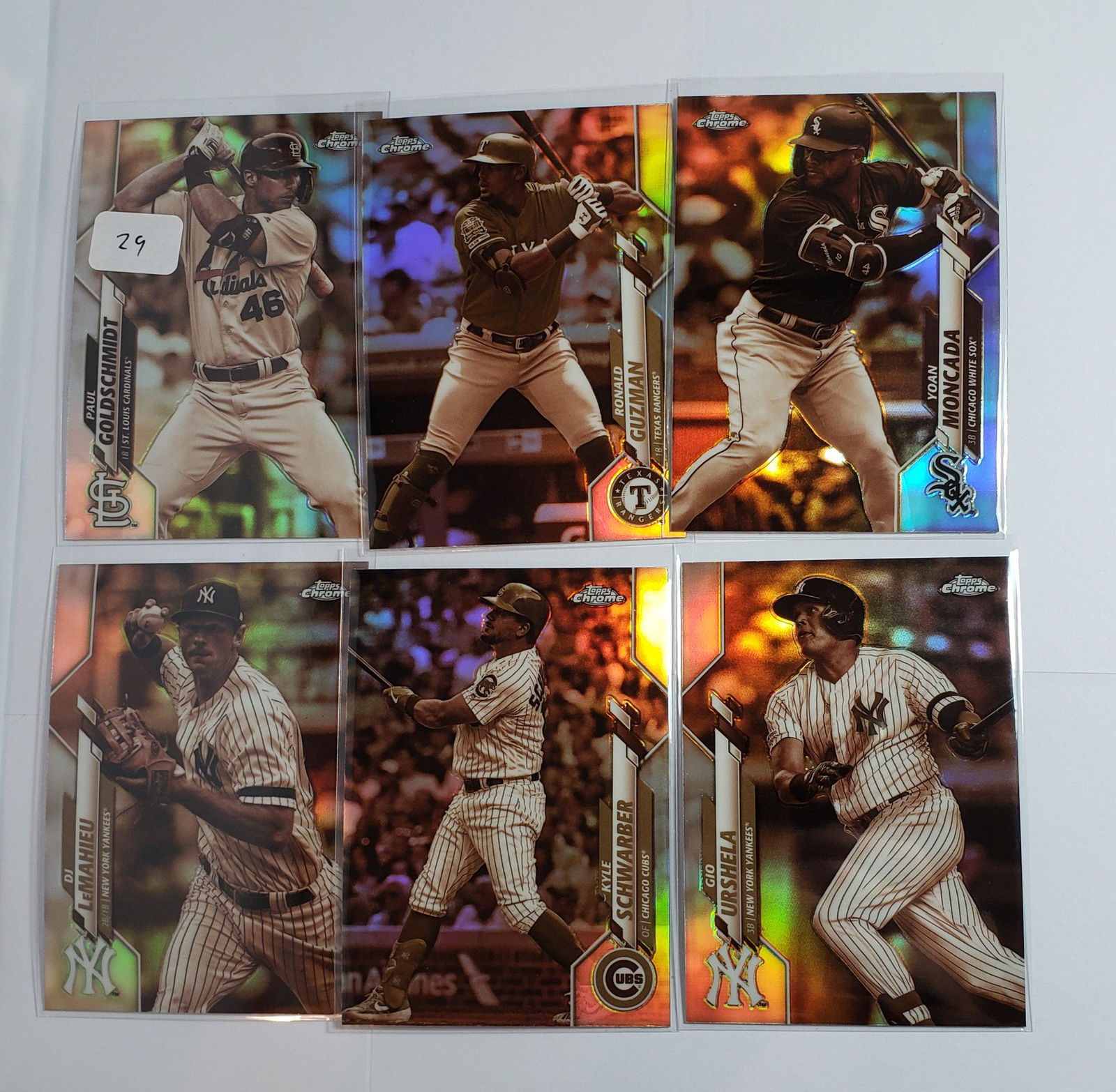 LOT OF 6 TOPPS CHROME SEPIA REFRACTORS (1 of 1)