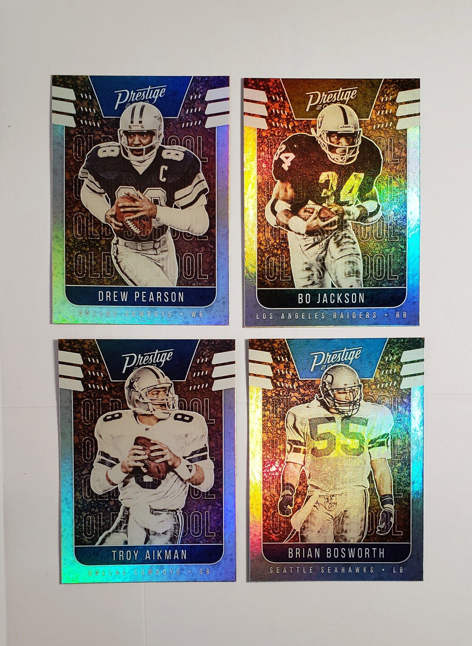 2020 PRESTIGE OLD SCHOOL INSERT CARDS: TROY AIKMAN, THE BOZ, DREW PEARSON, BO JACKSON