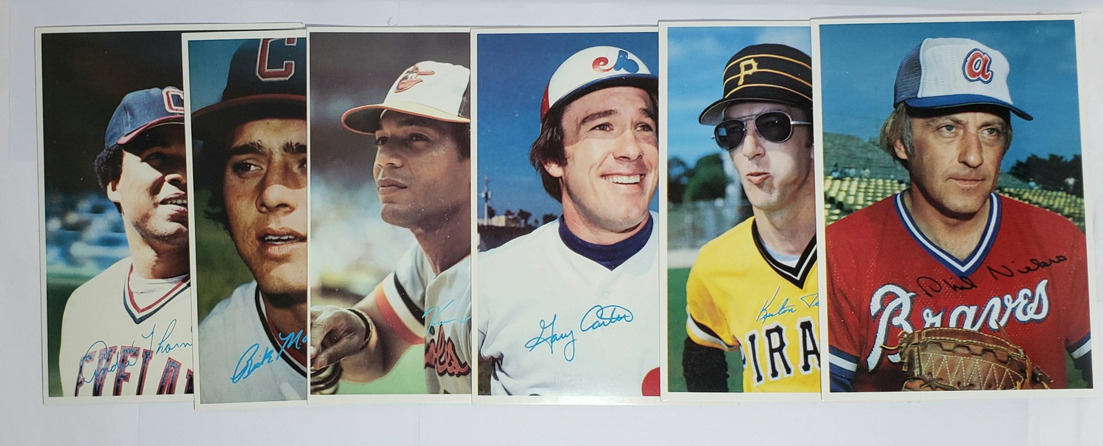 1980 TOPPS GLOSSY JUMBO 5X7 CARDS: LOT OF 6 CARDS KENT TEKULVE, GARY CARTER, PHIL NIEKRO