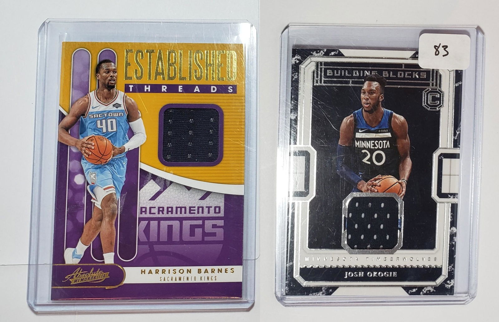 lot of 2 basketball jersey relic cards (1 of 1)