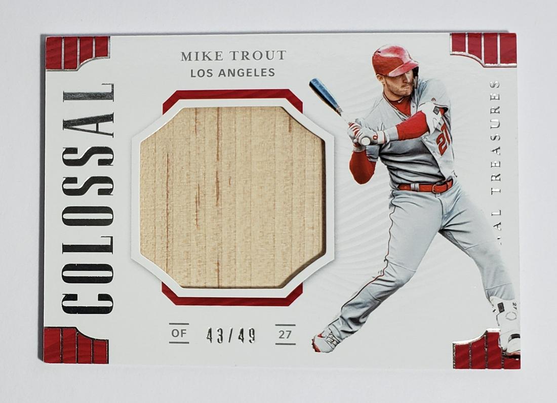 NATIONAL TREASURES MIKE TROUT BAT RELIC 43/49 (1 of 2)