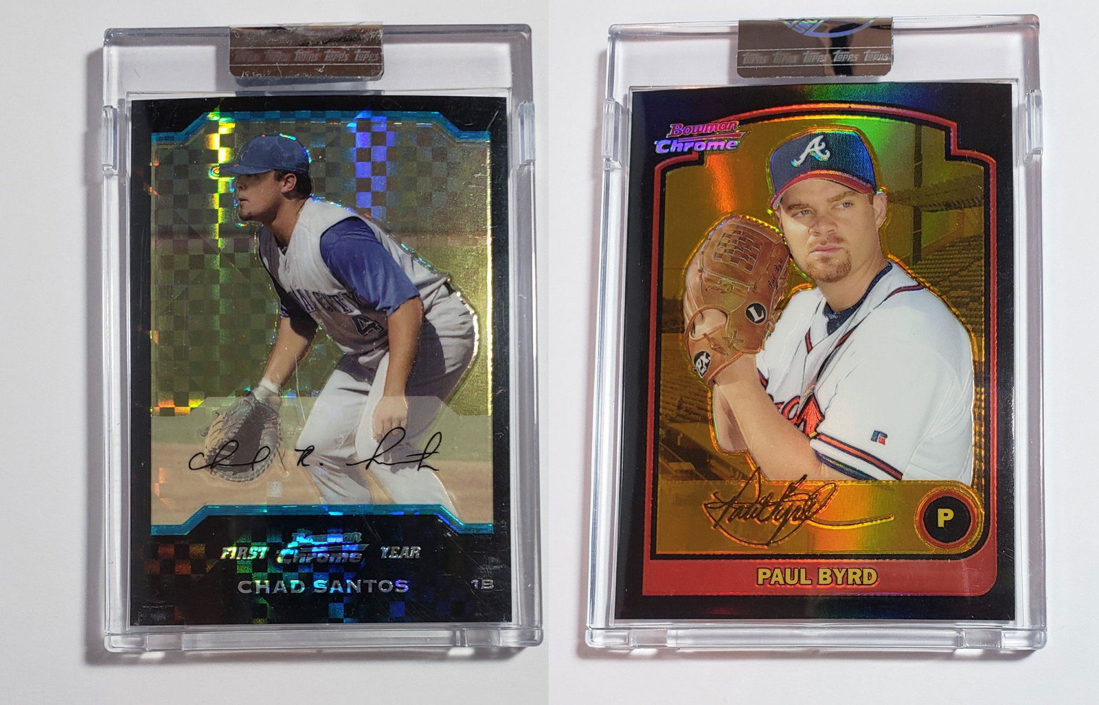 LOT OF 2 BOWMAN CHROME ENCASED SSP ROOKIE CARDS (1 of 3)