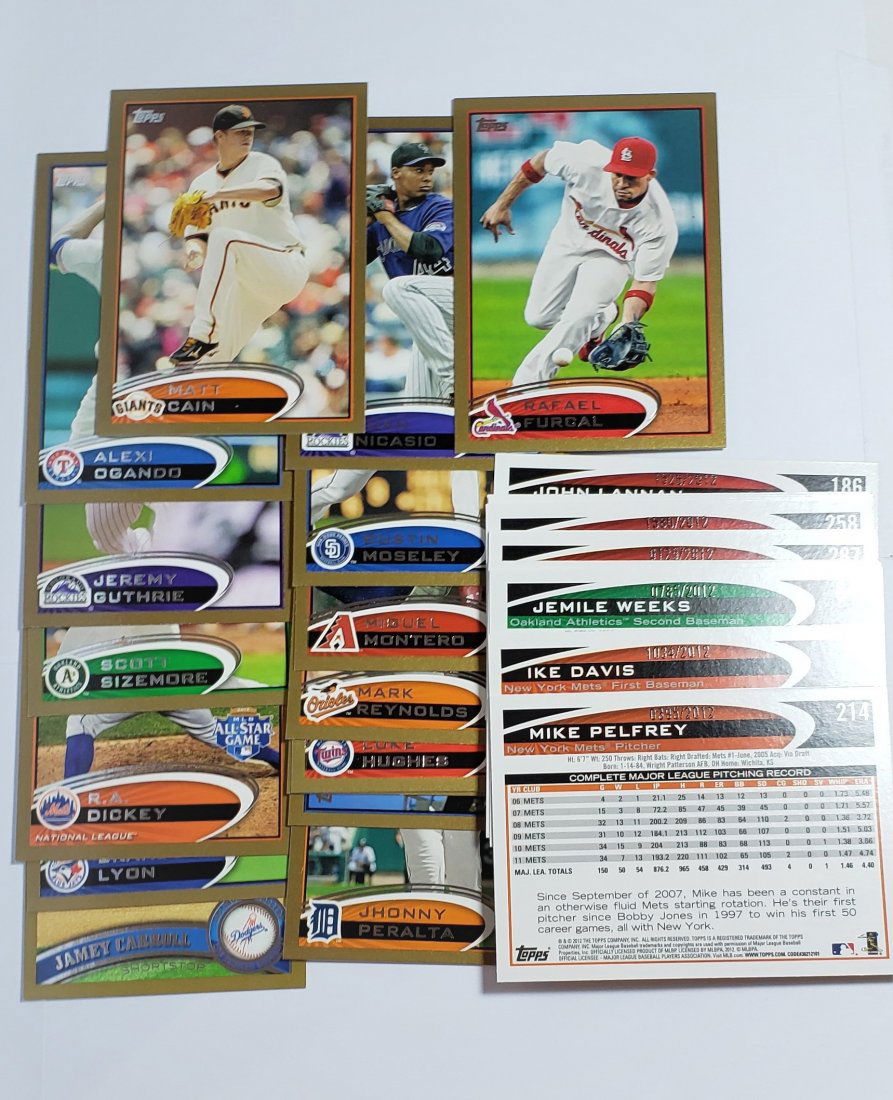2012 TOPPS SERIAL #'D TO 2012 GOLD PARALLEL CARDS (1 of 2)