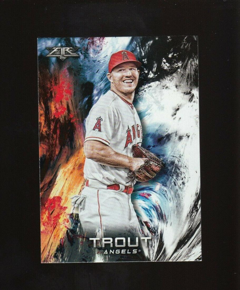 2018 Topps Fire Mike Trout CARD #100: 2018 Topps Fire Mike Trout CARD #100