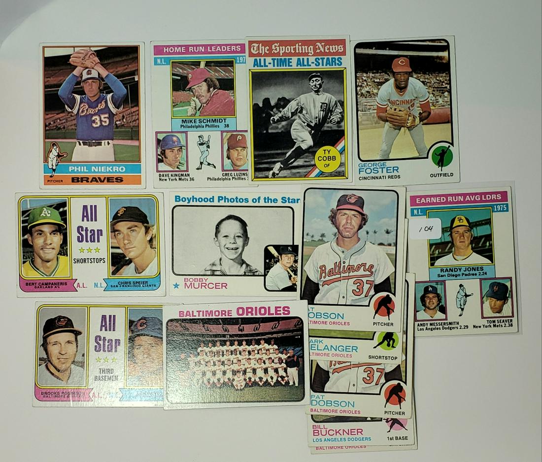 1976, 1974, 1973 TOPPS BASEBALL CARDS: LOT OF 14 VINTAGE BASEBALL CARDS TOM SEAVER, MIKE SCHMIDT, GEORGE FOSTER, PHIL NIEKRO