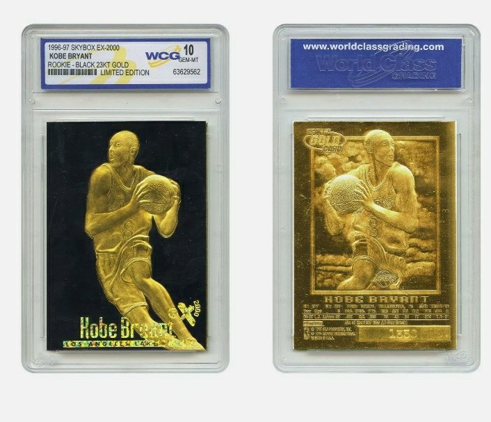 Graded Gem-Mint 10 KOBE BRYANT 23k Black Gold Rookie Ca: **RARE** Graded Gem-Mint 10 KOBE BRYANT 1996 Skybox 23K Black Gold ROOKIE Card
