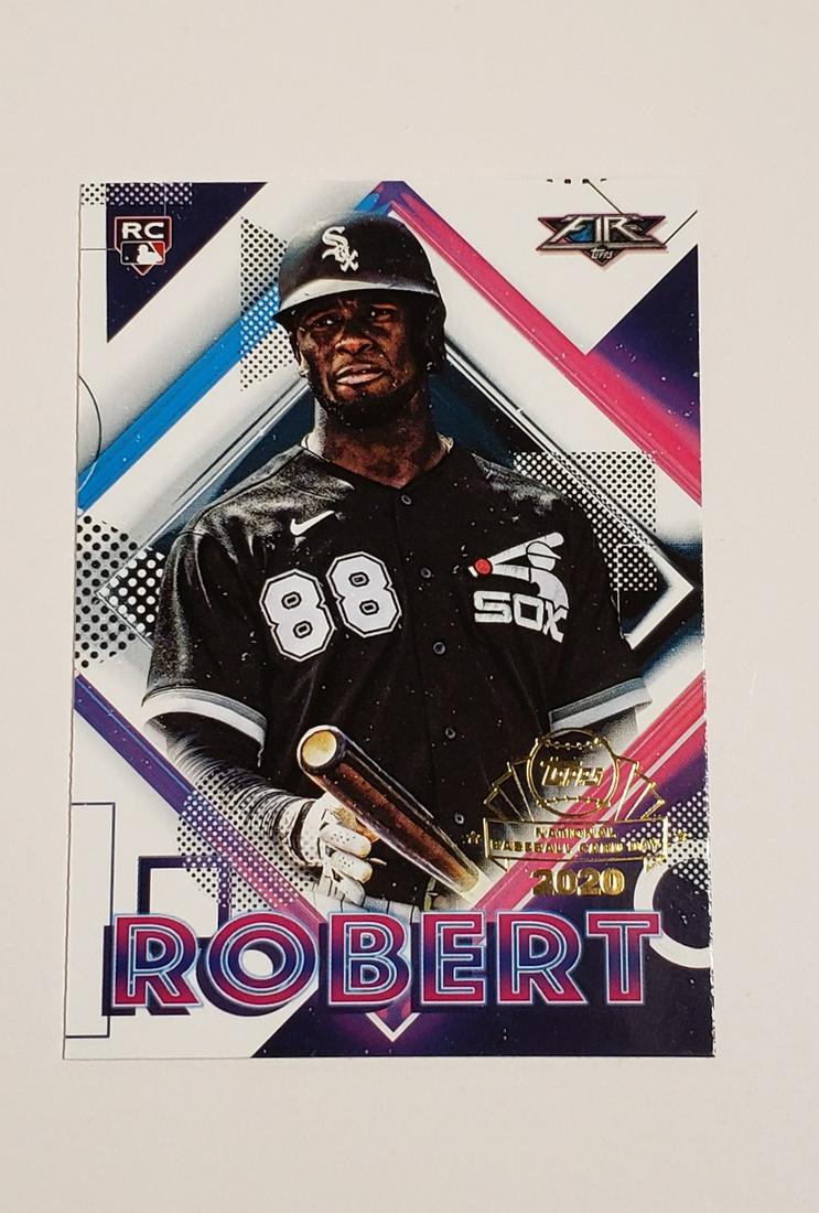 2020 TOPPS FIRE LUIS ROBERT ROOKIE CARD SP: 2020 TOPPS FIRE NATIONAL BASEBALL CARD DAY GOLD FOIL STAMPED PROMO PACKS