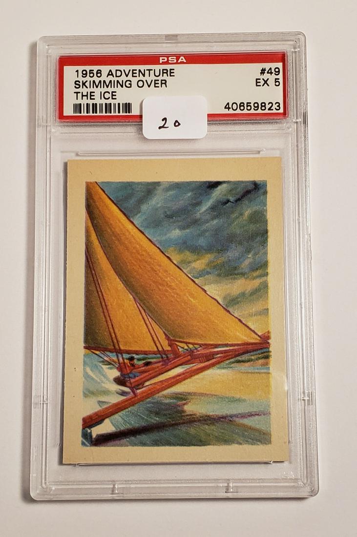 PSA GRADED 1956 GUM-ADVENTURE #49 SKIMMING THE ICE: PSA GRADED 1956 GUM-ADVENTURE #49 SKIMMING THE ICE PSA 5 EX