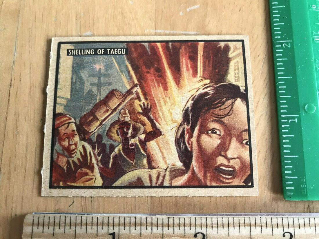 Vintage 1950 Topps Freedom War #46: Vintage 1950 Topps Freedom War Korea Trading Card #46 Shelling Of Taegu