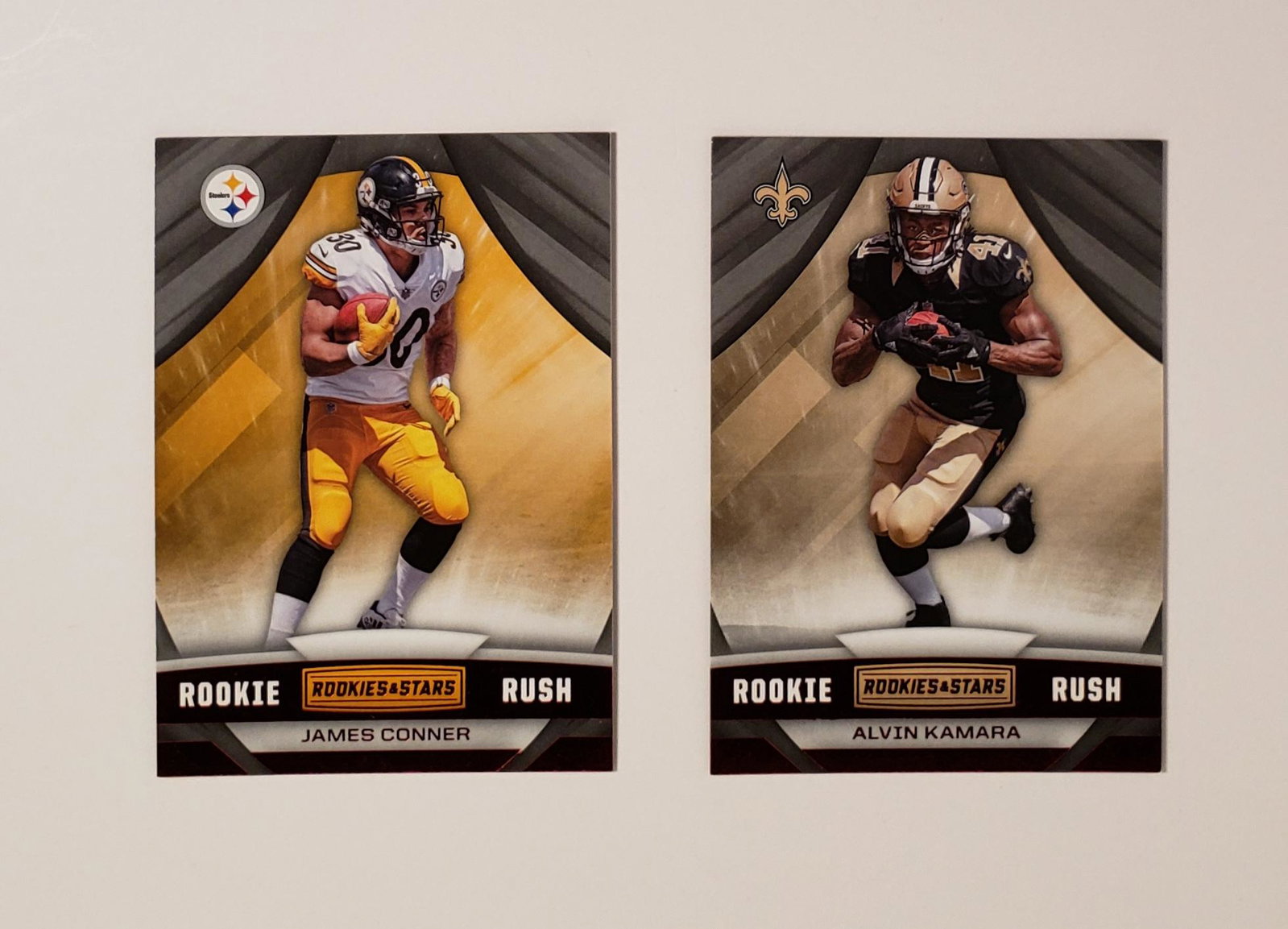 2017 R&S JAMES CONNER/ALVIN KAMARA RED FOIL ROOKIE: 2017 R&S JAMES CONNER/ALVIN KAMARA RED FOIL ROOKIE CARDS