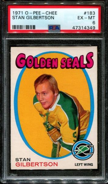 PSA GRADED 1971 O-PEE-CHEE #183 STAN GILBERTSON RC: 1971 O-PEE-CHEE #183 STAN GILBERTSON RC PSA 6