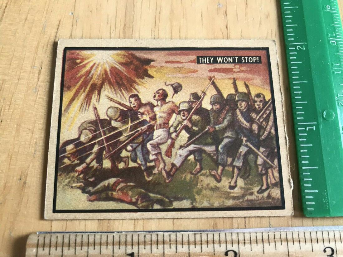 Vintage 1950 Topps Freedoms War #28: Vintage 1950 Topps Freedom War Korea Trading Card #28 "They Won't Stop"