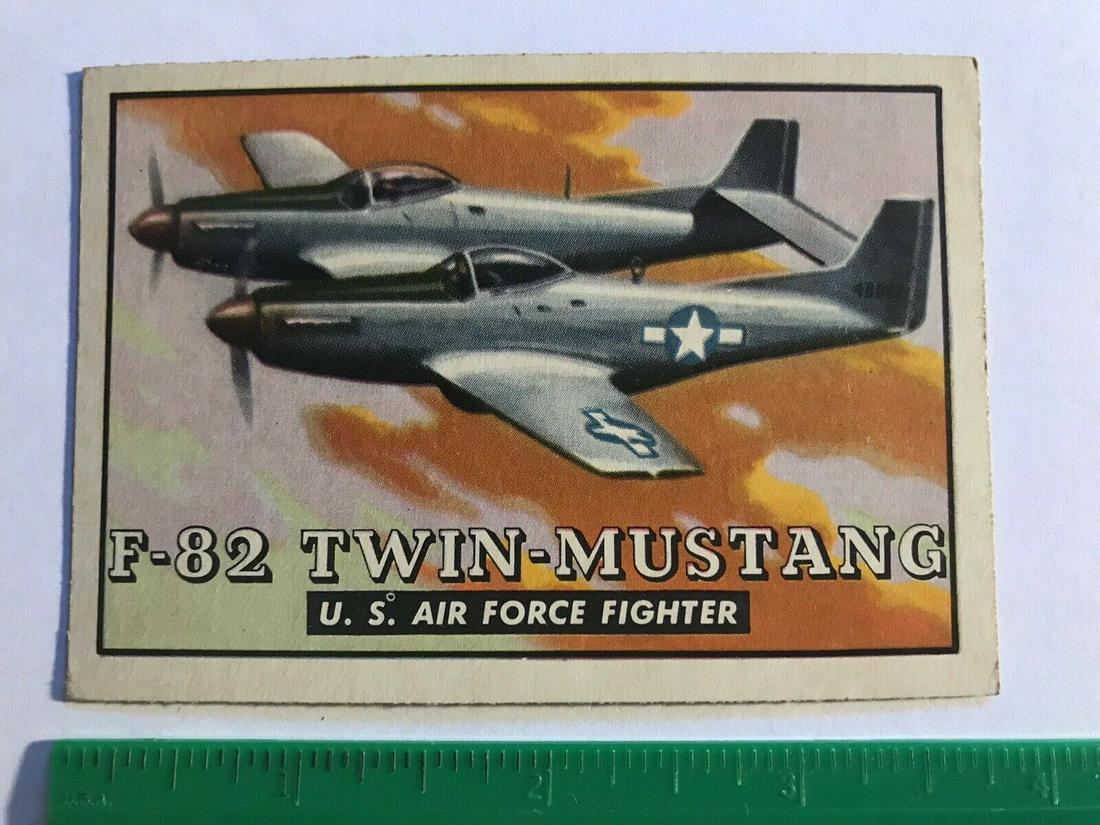 1952 Topps WINGS F-82 Twin-Mustang U. S. Air Force: Vintage 1952 Topps WINGS Card #45 â€œF-82 Twin-Mustang U. S. Air Force Fighter
